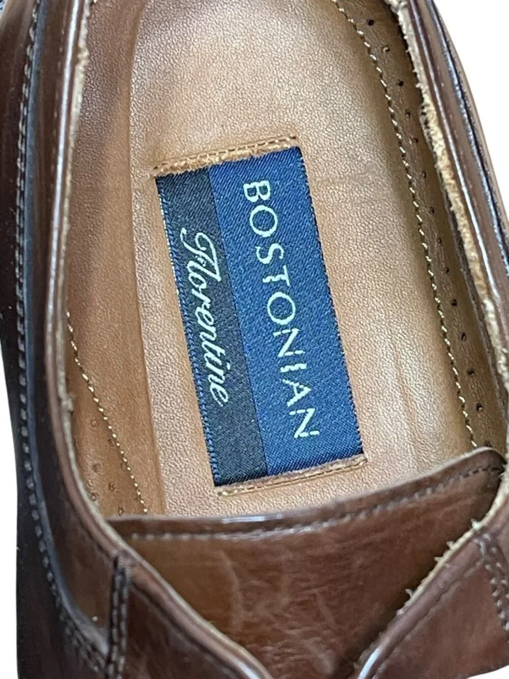 Bostonian Florentine Mens Brown Leather Oxford Shoes Made In Italy‎ Size 10.5